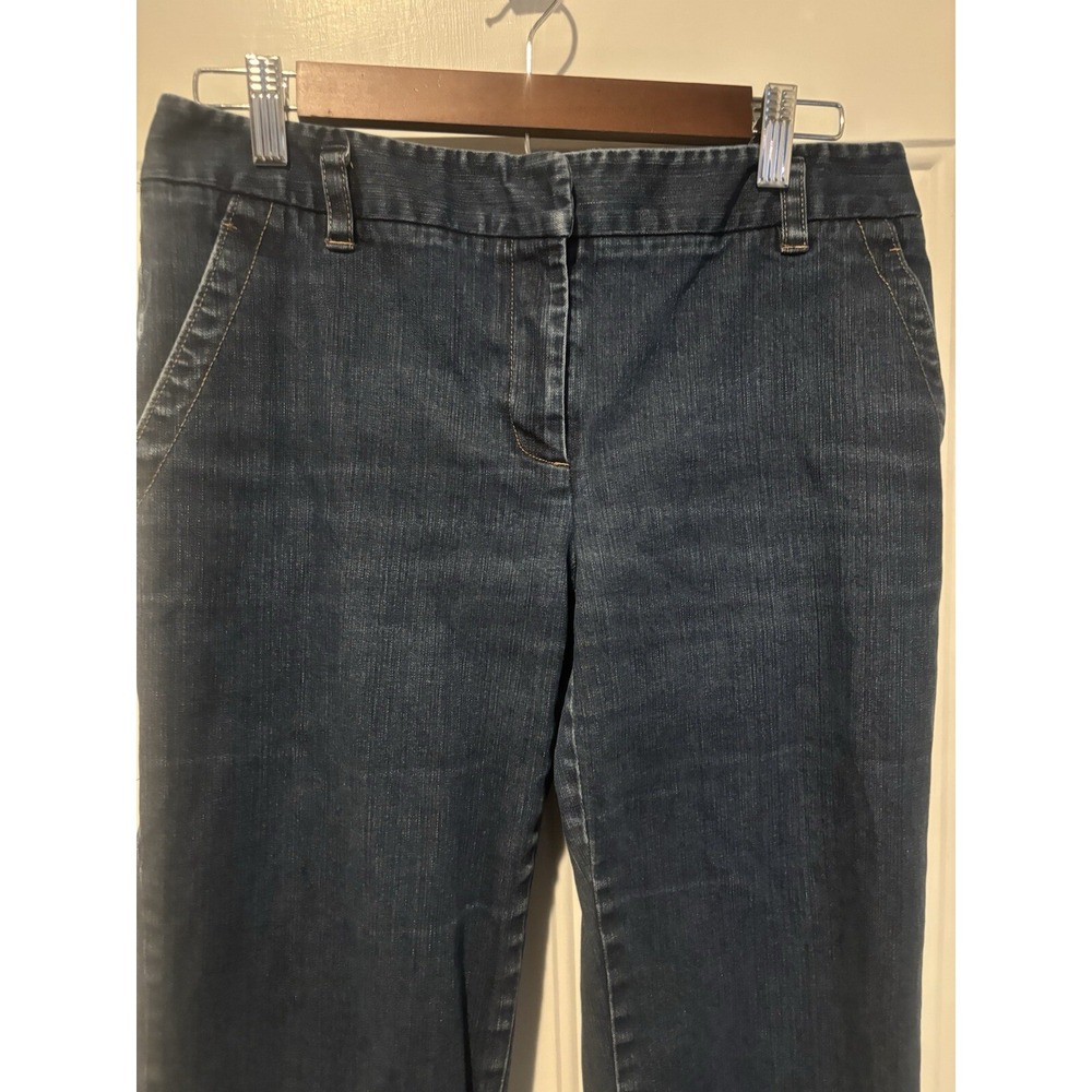 Ann‎ Taylor Jeans Dark Wash Skinny Slimming Stretch Size 8 Denim Zip